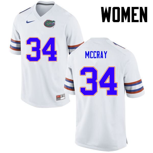 NCAA Florida Gators Lerentee McCray Women's #34 Nike White Stitched Authentic College Football Jersey NFC5264HP